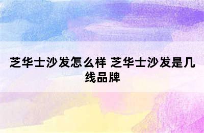 芝华士沙发怎么样 芝华士沙发是几线品牌